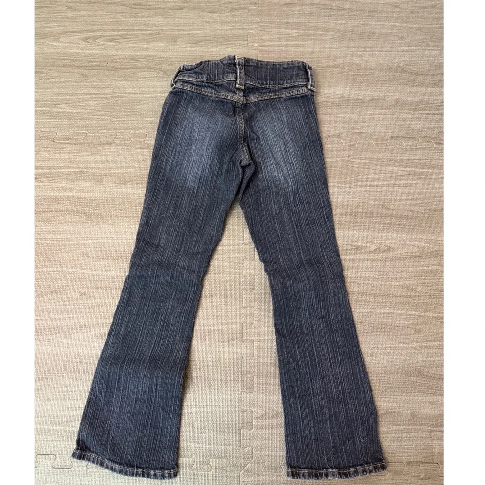 HM Girls Bootcut Low Waist Jeans Dark Wash Blue Size 8 Adjustable Waist